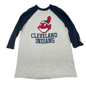 Cleveland Indians Chief Wahoo Sleep T-Shirt Large Logo Athletic Big Face USA MLB